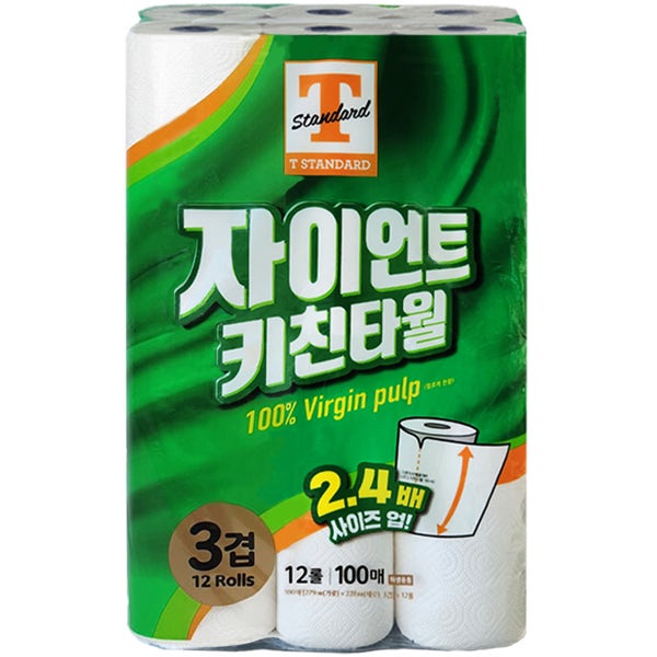 [도착보장] 트레이더스 자이언트 키친타올 3겹 12롤 주방 업소용 천연펄프 대용량