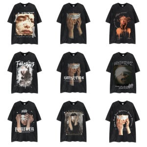 빈티지 티셔츠 반팔 9종 그래픽 힙합 오버 루즈 어두운 분위기