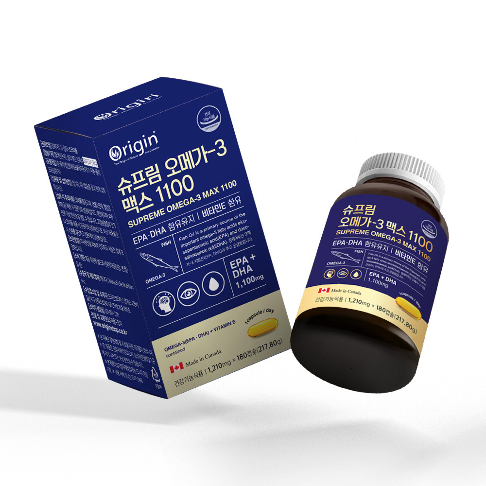 오리진 슈프림 오메가3 맥스1100 1210mg 180캡슐 6개월분