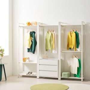 헤이몰리 데이지 2400 행거 3단 서랍 철제 시스템 맞춤 옷장 드레스룸 세트