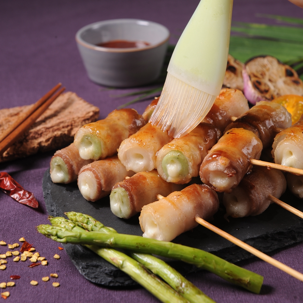 캠핑요리 바베큐 삼겹치즈떡꼬치 5개 400g