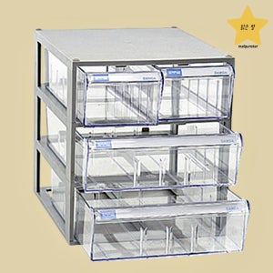 책상 오거나이저 사무실 사무용품 정리함 수납함 투명 4칸