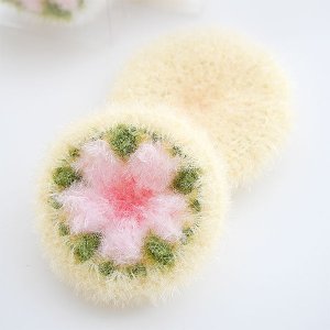 [DIY손뜨개] 벚꽃 호빵 수세미 코바늘DIY 아크릴 주방 설거지 답례품 허니버블수세미