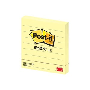 [포스트잇] 노트 노랑라인 76X76mm 654-L