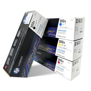 o HP 202XA 정품토너 4색세트 CF500X CF501A CF502A CF503A 대/표준용량 M254dw MFP M280nw,M281fdn