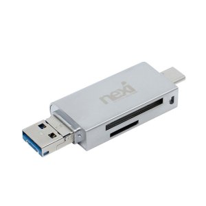 [NEXI] NX-3IN1CRS 멀티 OTG 카드리더기 실버 USB3.0 NX886