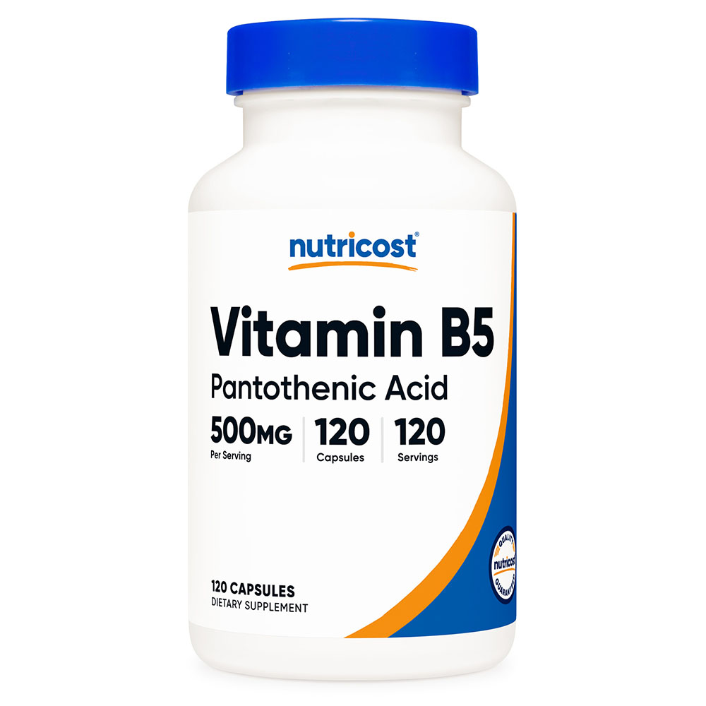 <b>뉴트리코스트</b> 판토테닉 애시드 <b>판토텐산</b> 비타민B5 500mg 120캡슐 4개월분