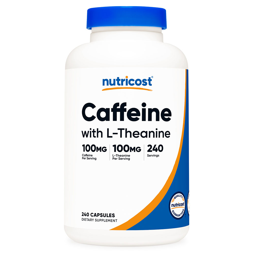 <b>뉴트리코스트</b> 무수 카페인 100mg + <b>테아닌</b> 100mg 240캡슐 1개 8개월분