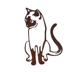 스틱형 [샴고양이] 부식처리 인테리어소품샵 조형물 미니어처소품 고양이캐릭터