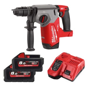 밀워키 M18 FHX-802X 충전 로터리 햄머드릴 18V 전동 공구 배터리 2개 세트