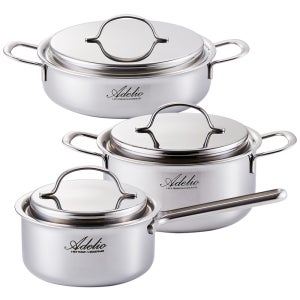 한일스텐레스 통5중 IH 뉴 아델리오 스텐냄비 3종 세트 (16편수+20양수+24전골)