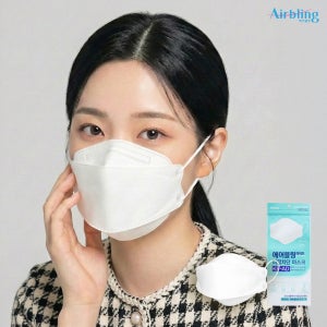 에어블링 KF-AD 여름용 라이트 마스크 화이트 국산 지퍼백 L(대형), 500개