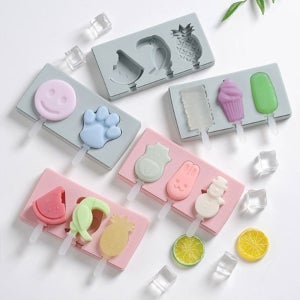 아이스크림 틀 몰드 캐릭터 얼음 실리콘 트레이 아이스 바 만들기 2구 3구 막대 모양