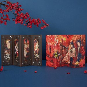 Ci 피규어 접이식 책갈피 Hua Guan Fu Tian 축복 Lian Xie 선물 공식 미니 스크린 컬렉션 천국