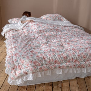 정원 광목 꽃무늬 차렵이불 싱글