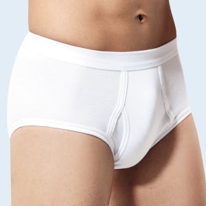 BYC 남성 백색 스판 삼각팬티 40수 후라이스