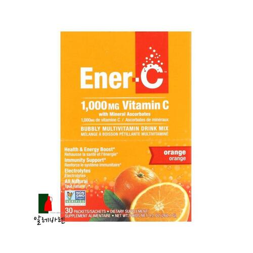 Ener-<b>C</b> <b>비타민C</b> 멀티<b>비타민</b> 오렌지 1000mg 30팩 각8.67g