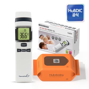 휴비딕 비접촉 적외선 체온계 HFS-900 + 휴대용 물티슈 1팩