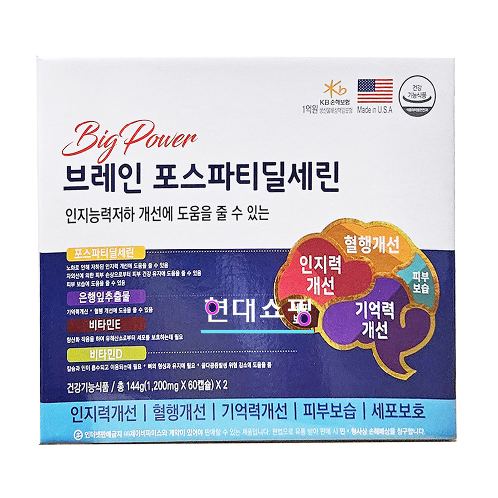 빅<b>파워</b> <b>브레인</b> 포스파티딜셀린 120캡슐
