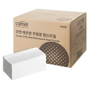 코멧 깨끗한 2겹 무형광 핸드타올, 3000매, 5000매