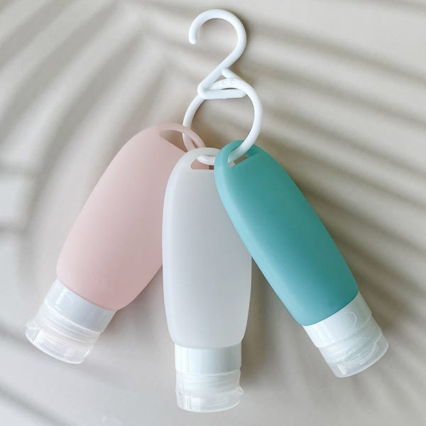 실리콘 공병 여행용 휴대용 화장품 공병 튜브 소분 용기 샴푸통 수영장 고리 90ml 세트