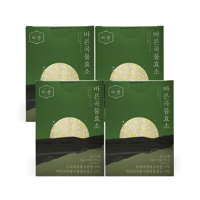 바른곡물효소 3g x 30포 4개 Ss