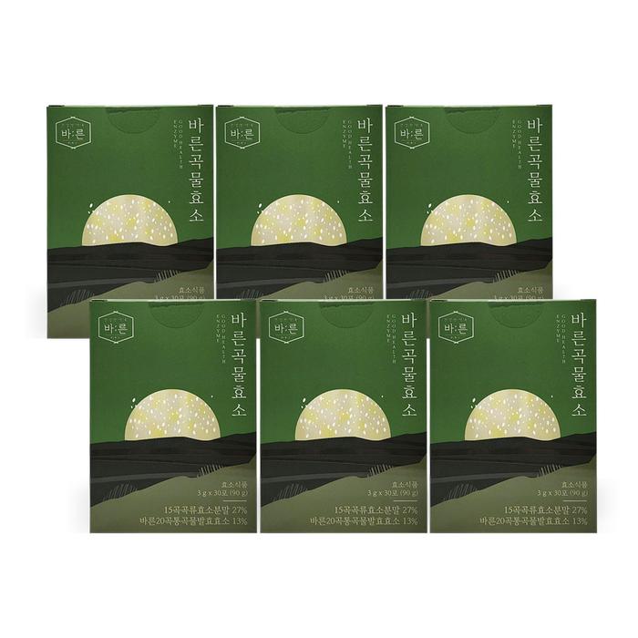 바른곡물효소 3g x 30포 6개 Ss