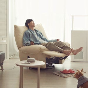 플래지어 치얼스 베이글2 천연가죽 와이드 전동 리클라이너 흔들 의자