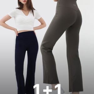 녹족 요가복 필라테스 제인 세미 부츠컷 팬츠 2종세트 요가팬츠 필라테스바지 수면바지 러닝복