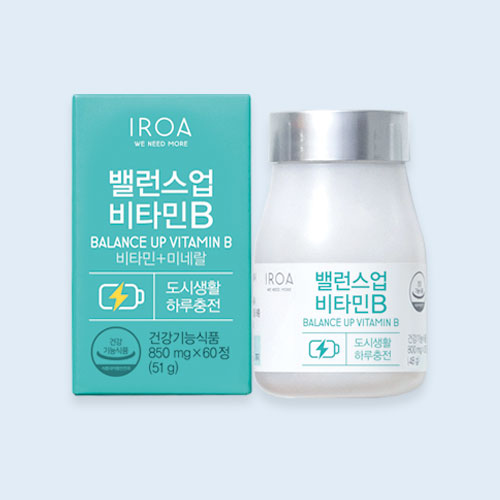 유통기한임박 [1박스] 이로아 밸런스업 비타민B 850mg 60정, 1개