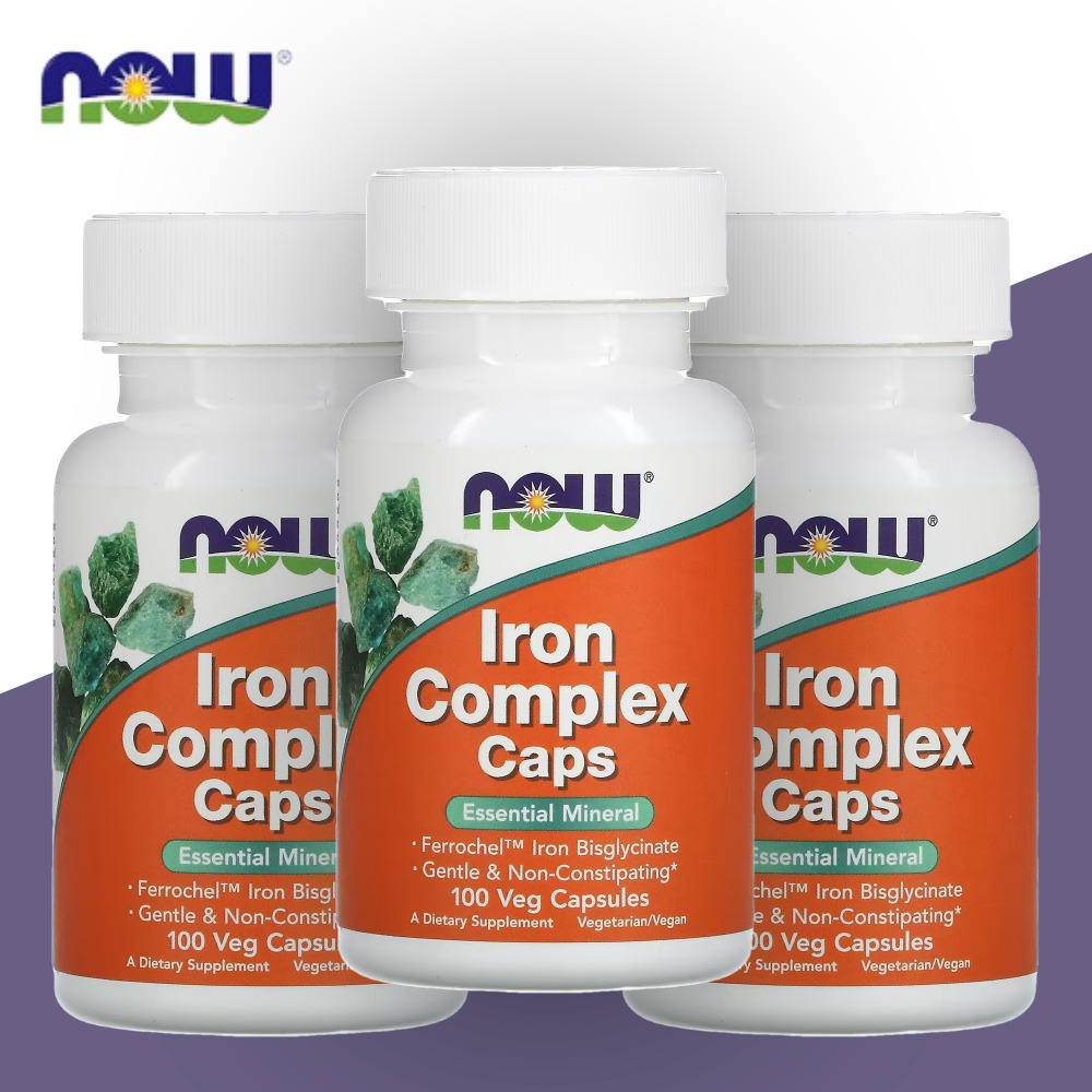 나우푸드 NOW <b>아이언</b> 철분 <b>컴플렉스</b> 콤플레스 캡스 100<b>캡슐</b> 3개