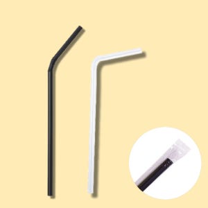 자바라 검정 투명 플라스틱 일회용 주름 빨대 벌크 개별 포장 스트로우 10000개