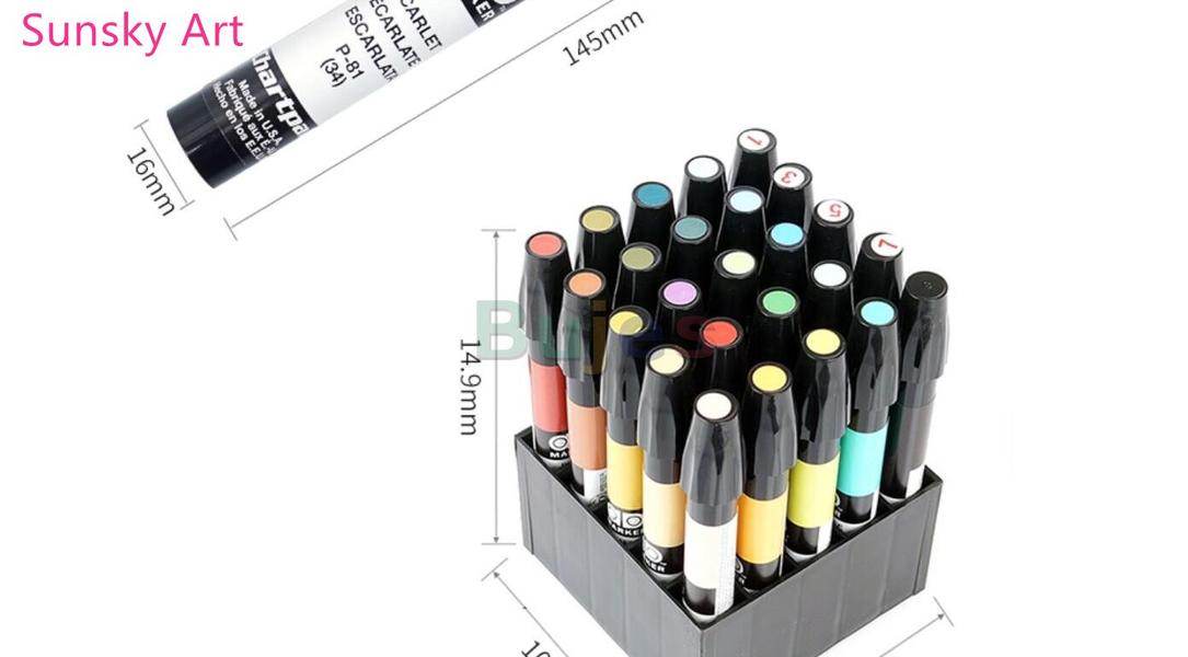 미국 차트팩 AD 유성 마커 디자인 손으로 그린 풍경 건축 미술 용품