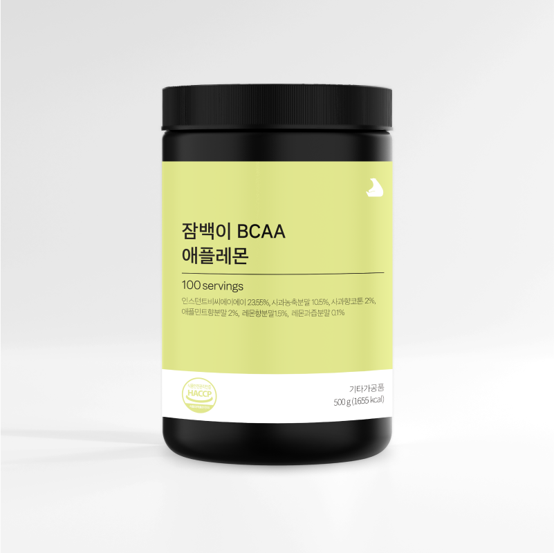 잠백이 <b>BCAA</b> 아미노산 애플레몬 500g 100서빙