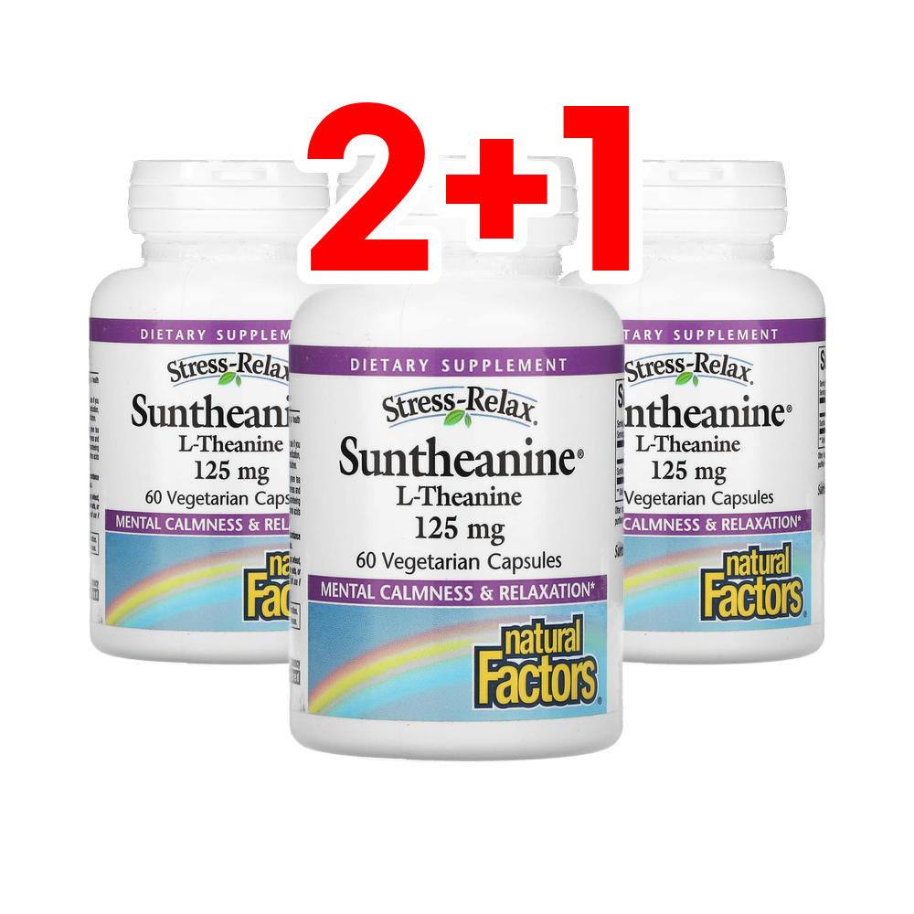 [2+1] 내추럴팩터스 <b>스트레스</b><b>릴렉스 썬테아닌 L</b><b>테아닌 125mg</b> 60정