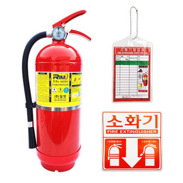 ABC 분말 소화기 3.3kg KFI 국가검정 축압식 가정용 업소용 사무실 공장 수입