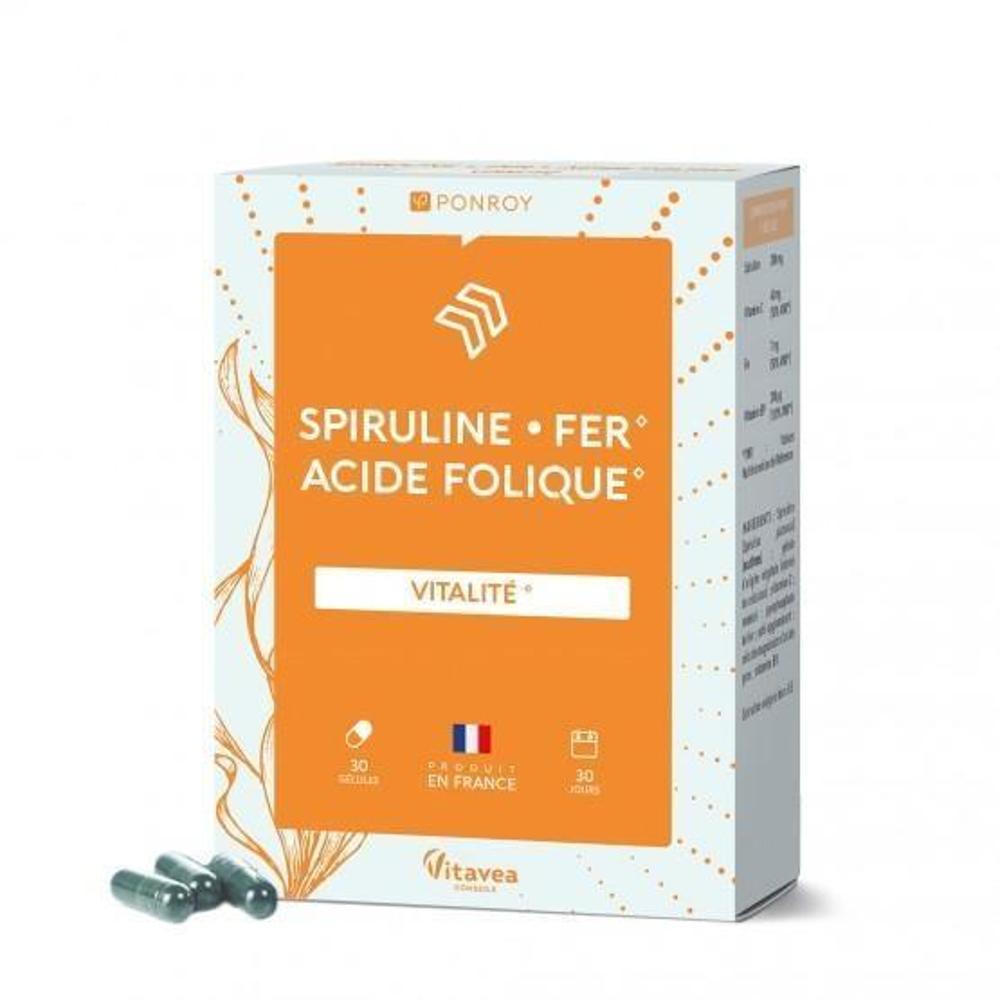 YVES PONROY 이브퐁루아 <b>에너지 솔루션</b> 스피루리나 철분 엽산 30캡슐 3개