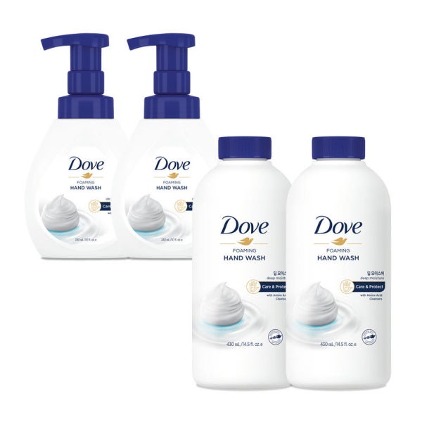 도브 포밍 핸드워시 딥모이스처 본품 240ML 2개 + 리필 430ML 2개