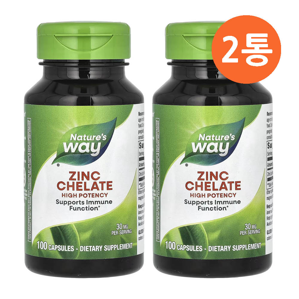 네이처스웨이 아연 <b>징크</b> 킬레이트 <b>비스글리시네이트 30mg</b> 100캡슐