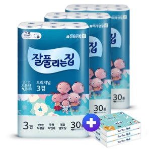 잘집 오리지날 화장지 27m30롤 3팩 +여행용56매3팩