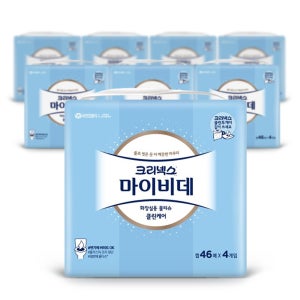 크리넥스 마이비데 물티슈 클린케어 캡 46매4입 x8팩