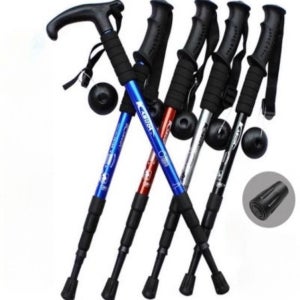 접이식 등산 지팡이 목발 초경량 알루미늄나침반 하이킹 트레킹 길이조절 노인지팡이 어르신지팡이