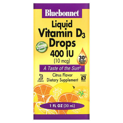 블루보넷 <b>리퀴드 비타민D3 드랍</b> 시트러스 10mcg(<b>400IU</b>) 30ml