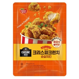 [도매가격]퀴진 인싸이드 크리스피크런치 순살치킨 (370gx12개) 동원 [봄식재료] [추억의맛][도시락반찬][간단한끼][워킹맘 혼밥 자취생필수템]