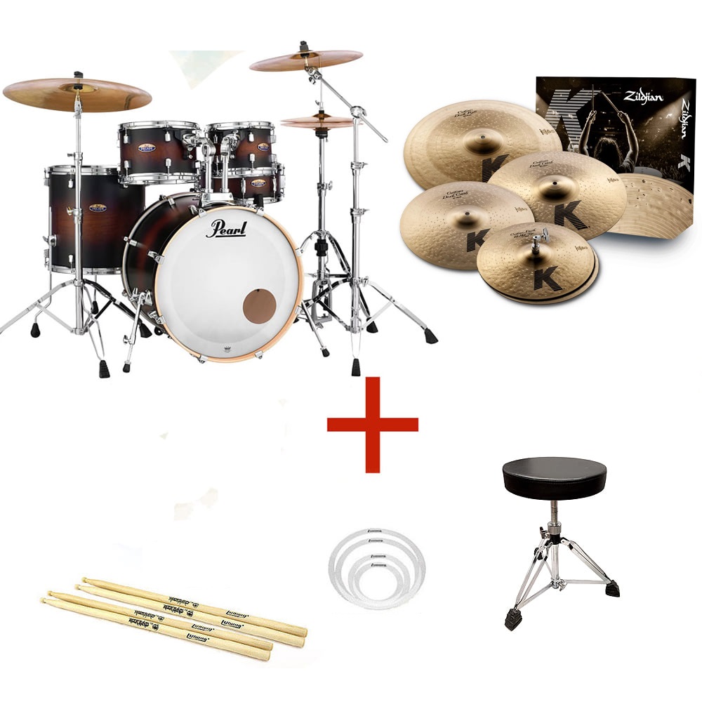 Zildjian Pearl 디케이드 메이플 5기통 드럼 세트+Zildjian K커스텀 다크 심벌 풀패키지