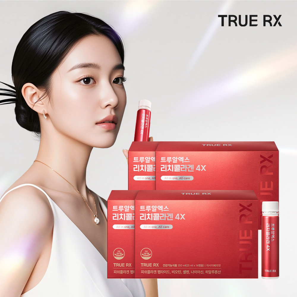 트루알엑스 리치 콜라겐 4X, <b>엘라스틴</b> 히알루론산 비오틴 14개입, 4개