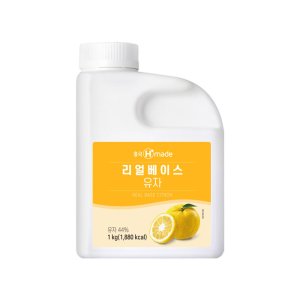 흥국에프엔비 리얼베이스 유자 - 1kg X 2EA 유자 에이드 베이스 원액 퓨레 과일청