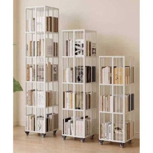 철제 책장 회전식 책꽂이 이동식 다층 수납대 장식