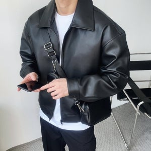 남자가죽자켓 블루종자켓 비건레더자켓