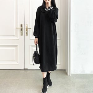 웬즈 루즈핏 롱 여성 원피스 봄 여름 빅사이즈 치마 브이넥